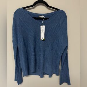 Smartwool Women's Shadow Pine Cable V-Neck Sweater - Blue